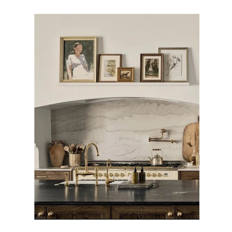 ILVE Nostalgie II 60" Dual Fuel Freestanding Range in Antique White with Brass Trim, UP60FNMPAWGLP