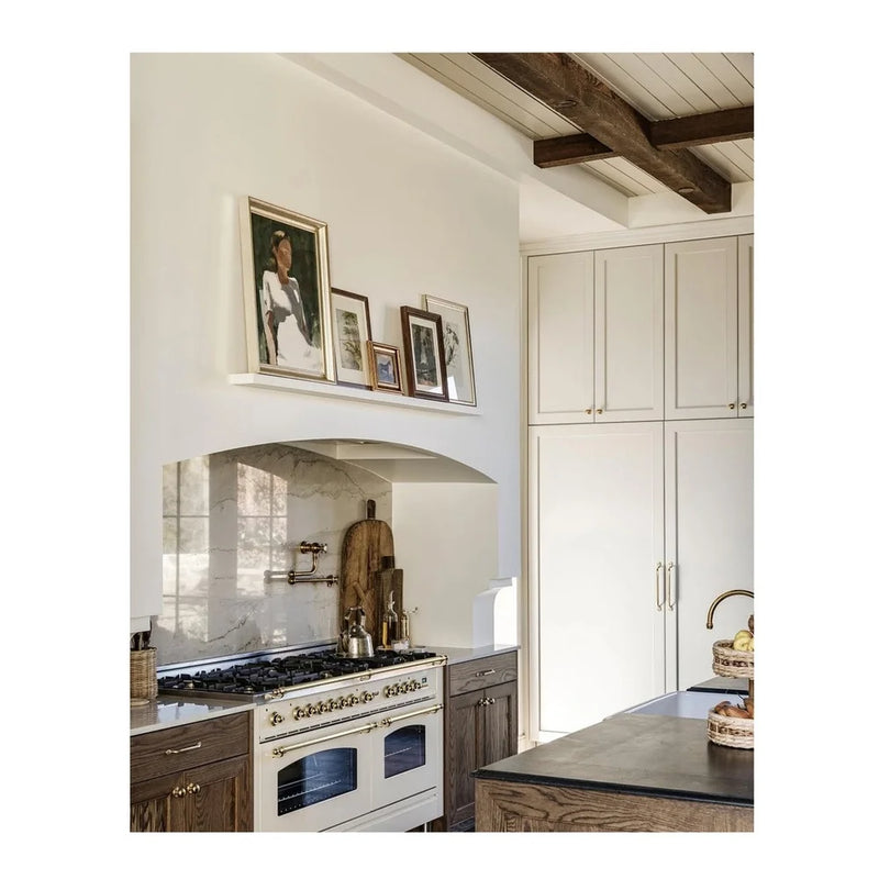 ILVE Nostalgie II 60" Dual Fuel Freestanding Range in Antique White with Brass Trim, UP60FNMPAWG