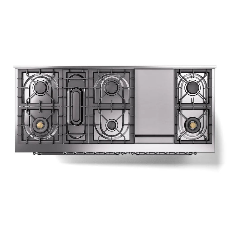 ILVE Nostalgie II 60" Dual Fuel Freestanding Range in Emerald Green with Chrome Trim, UP60FNMPEGCLP