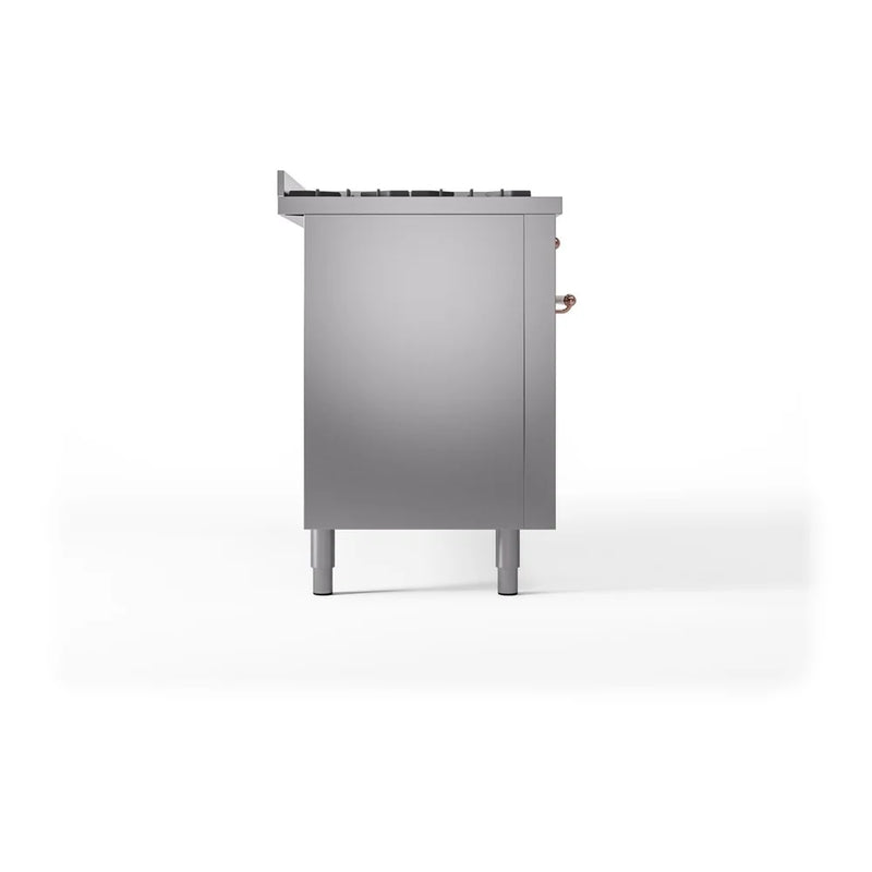 ILVE Nostalgie II 60" Dual Fuel Freestanding Range in Stainless Steel with Copper Trim, UP60FNMPSSPLP