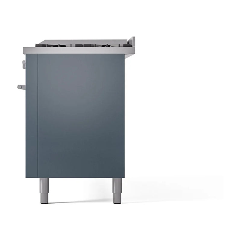 ILVE Professional Plus II 60" Dual Fuel Freestanding Range in Blue Grey with Stainless Steel Trim, UP60FQMPBGLP