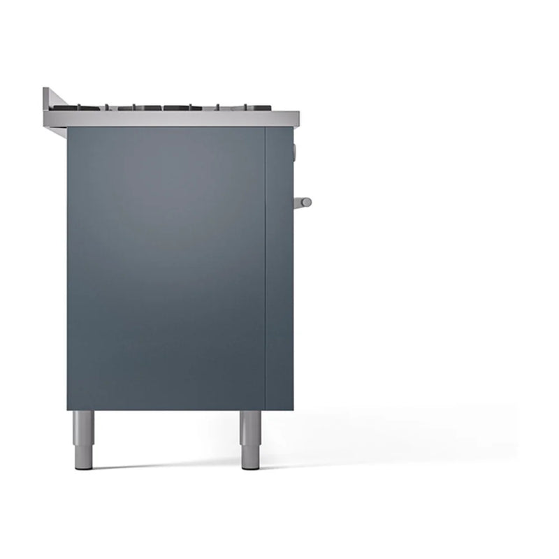 ILVE Professional Plus II 60" Dual Fuel Freestanding Range in Blue Grey with Stainless Steel Trim, UP60FQMPBG
