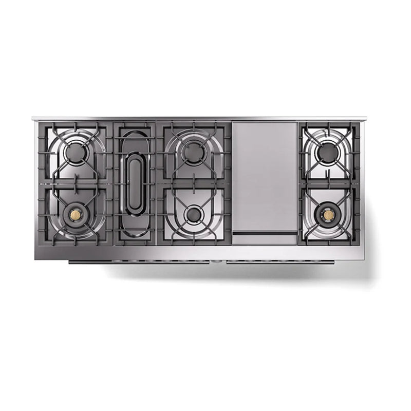 ILVE Professional Plus II 60" Dual Fuel Freestanding Range in Graphite Matte with Stainless Steel Trim, UP60FQMPMGLP