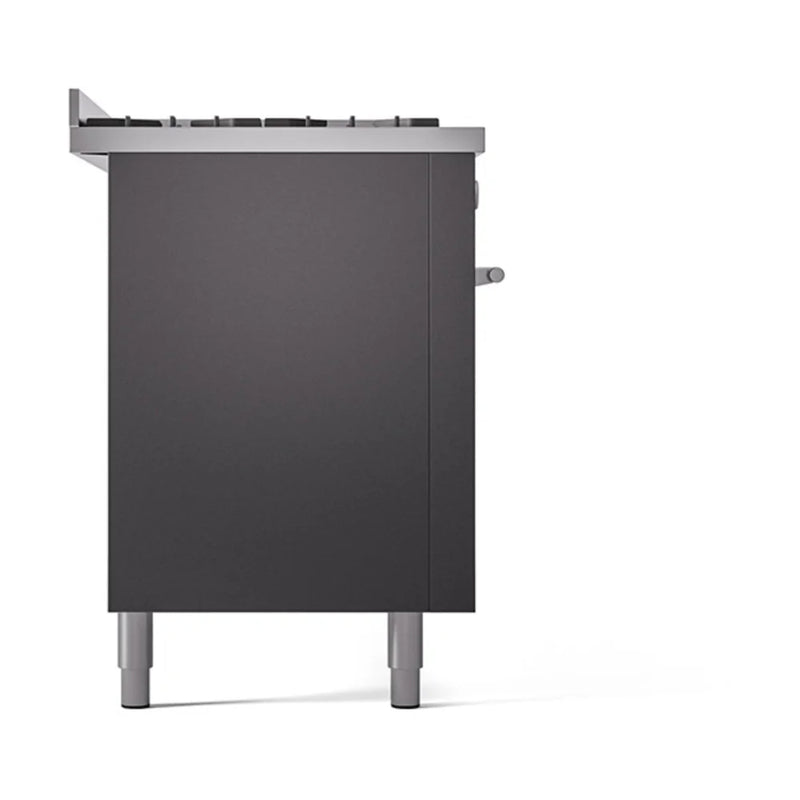ILVE Professional Plus II 60" Dual Fuel Freestanding Range in Graphite Matte with Stainless Steel Trim, UP60FQMPMG