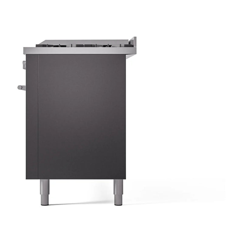 ILVE Professional Plus II 60" Dual Fuel Freestanding Range in Graphite Matte with Stainless Steel Trim, UP60FQMPMG