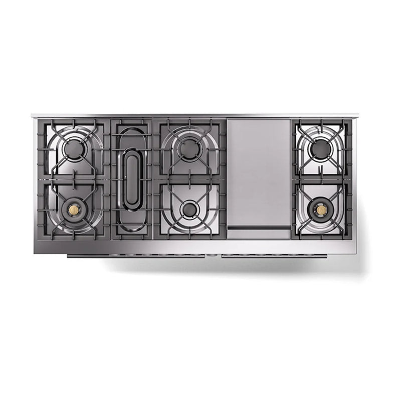ILVE Professional Plus II 60" Dual Fuel Freestanding Range in RAL Color with Stainless Steel Trim, UP60FQMPRALP