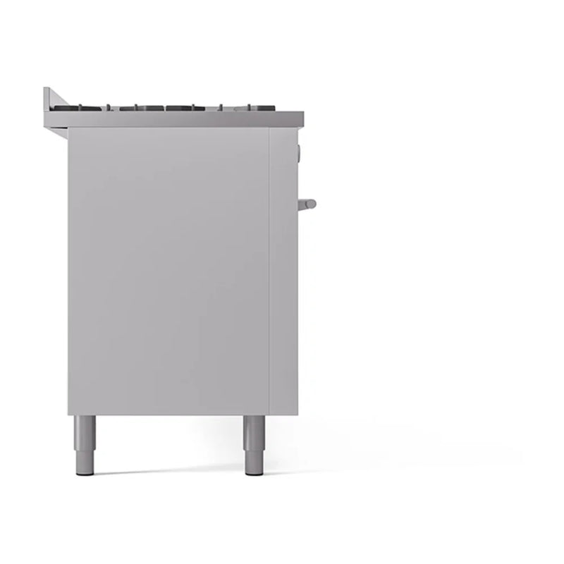 ILVE Professional Plus II 60" Dual Fuel Freestanding Range in White with Stainless Steel Trim, UP60FQMPWHLP