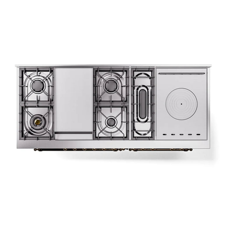ILVE Nostalgie II 60" Dual Fuel Freestanding Range in RAL Color with Burnished Trim, UP60FSNMPRAB