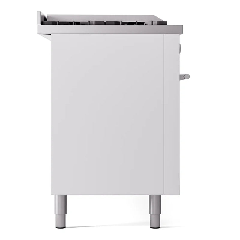 ILVE Professional Plus II 60" Dual Fuel Freestanding Range in White with Stainless Steel Trim, UP60FSQMPWH