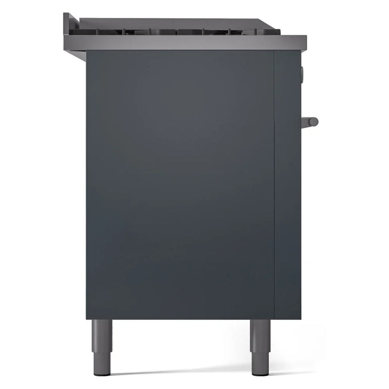 ILVE Professional Plus II 60" Dual Fuel Freestanding Range in Blue Grey with Stainless Steel Trim, UP60FSWMPBG