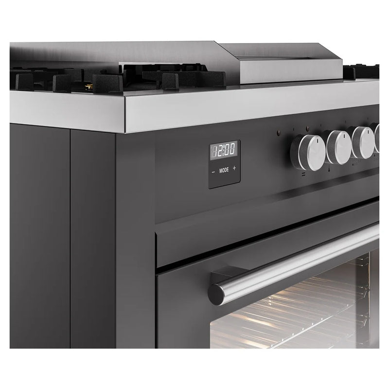 ILVE Professional Plus II 60" Dual Fuel Freestanding Range in Graphite Matte with Stainless Steel Trim, UP60FSWMPMGLP