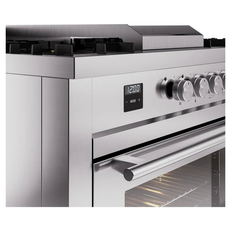 ILVE Professional Plus II 60" Dual Fuel Freestanding Range in Stainless Steel with Stainless Steel Trim, UP60FSWMPSSLP