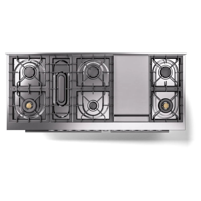 ILVE Professional Plus II 60" Dual Fuel Freestanding Range in Graphite Matte with Stainless Steel Trim, UP60FWMPMGLP