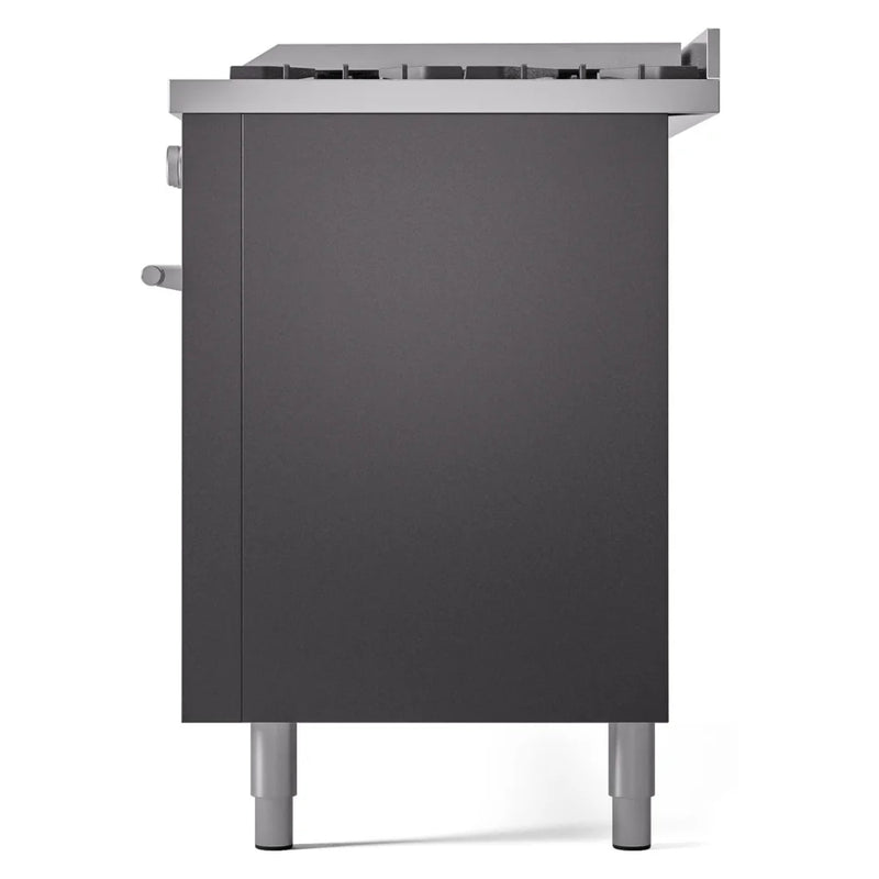 ILVE Professional Plus II 60" Dual Fuel Freestanding Range in Graphite Matte with Stainless Steel Trim, UP60FWMPMGLP