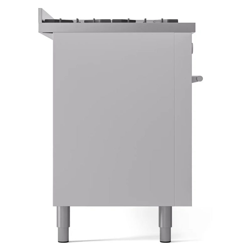 ILVE Professional Plus II 60" Dual Fuel Freestanding Range in White with Stainless Steel Trim, UP60FWMPWH