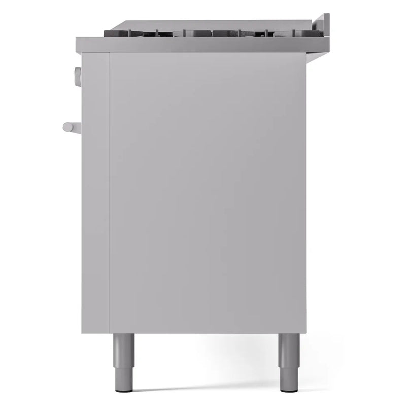 ILVE Professional Plus II 60" Dual Fuel Freestanding Range in White with Stainless Steel Trim, UP60FWMPWH