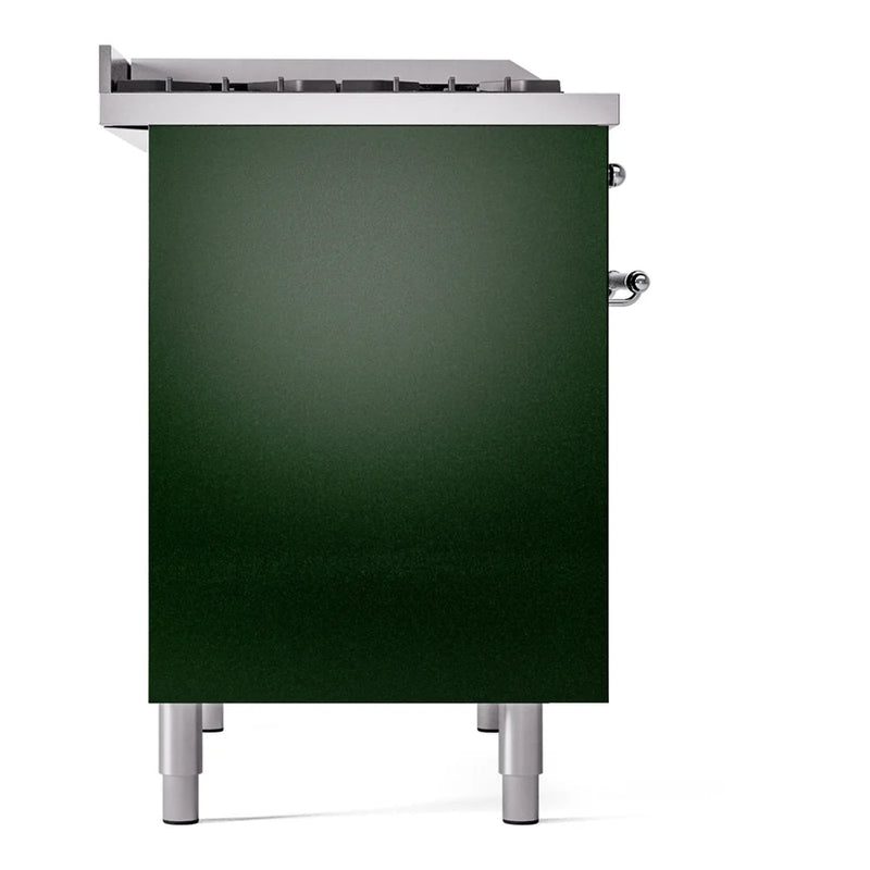 ILVE Nostalgie II 40" Dual Fuel Freestanding Range in Emerald Green with Chrome Trim, UPD40FNMPEGC