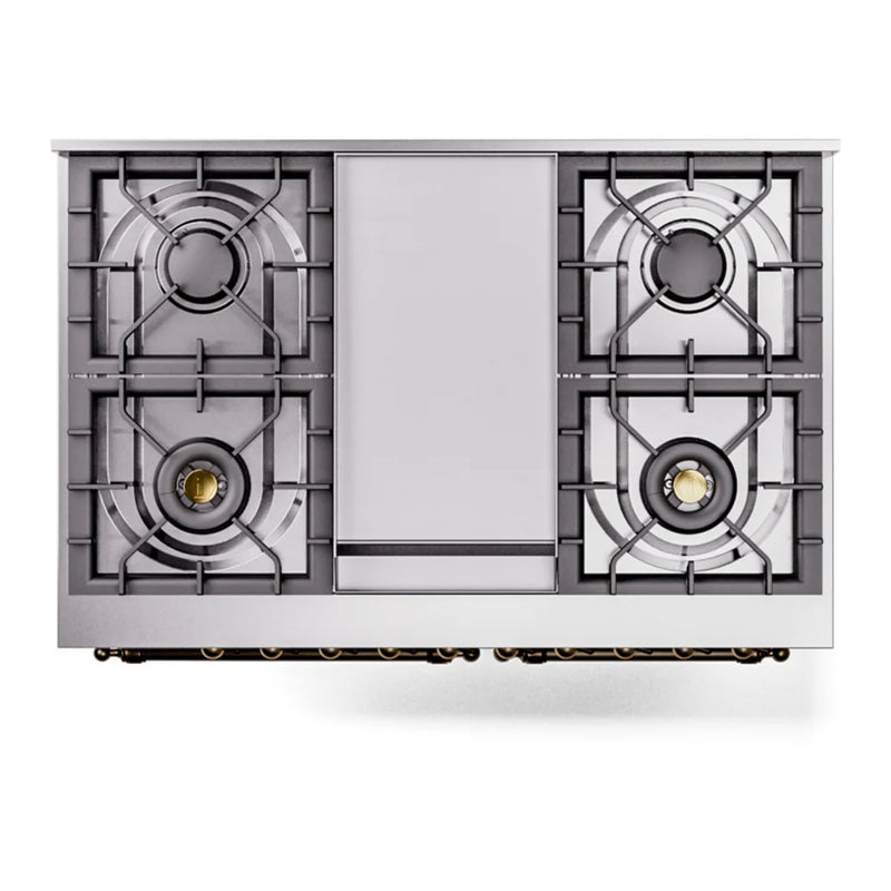 ILVE Nostalgie II 40" Dual Fuel Freestanding Range in RAL Color with Burnished Trim, UPD40FNMPRAB