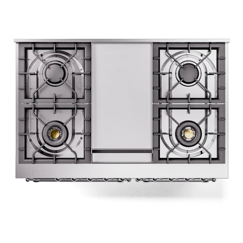 ILVE Nostalgie II 40" Dual Fuel Freestanding Range in RAL Color with Chrome Trim, UPD40FNMPRAC