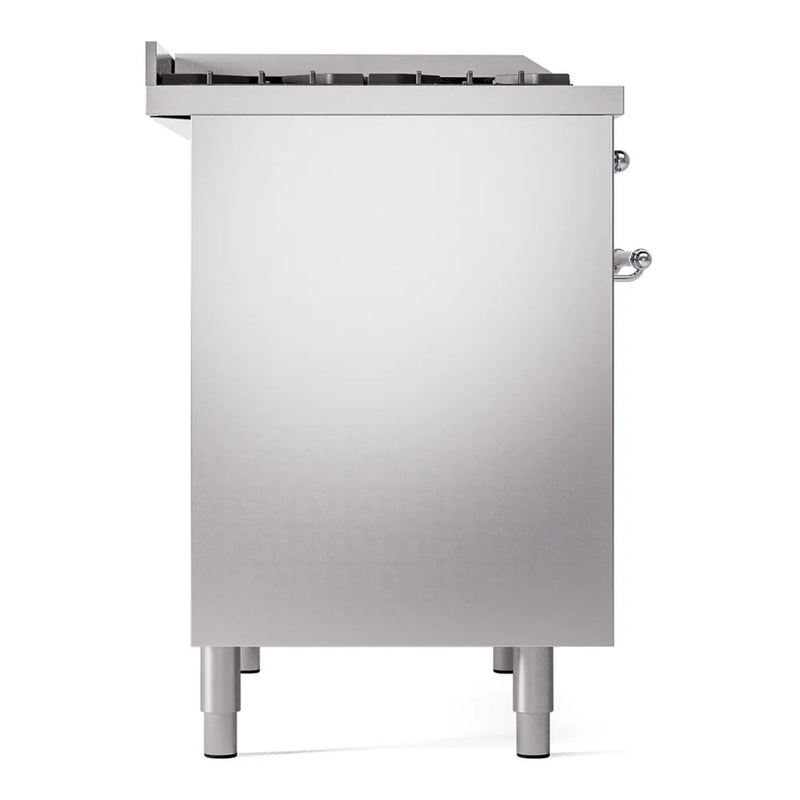 ILVE Nostalgie II 40" Dual Fuel Freestanding Range in Stainless Steel with Chrome Trim, UPD40FNMPSSCLP