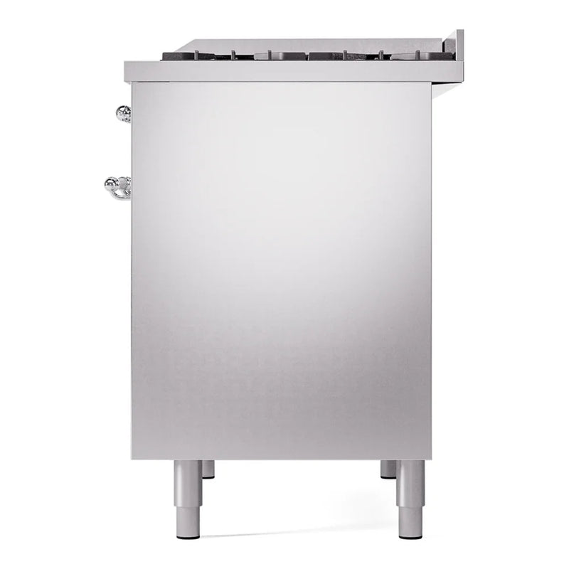 ILVE Nostalgie II 40" Dual Fuel Freestanding Range in Stainless Steel with Chrome Trim, UPD40FNMPSSCLP