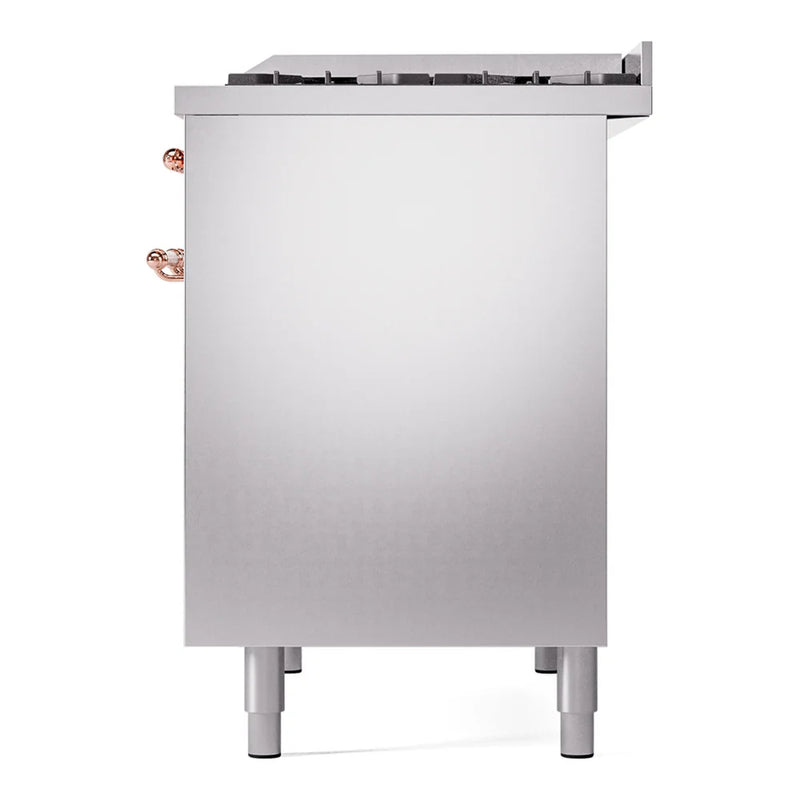 ILVE Nostalgie II 40" Dual Fuel Freestanding Range in Stainless Steel with Copper Trim, UPD40FNMPSSPLP