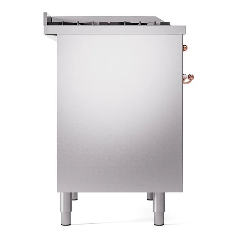 ILVE Nostalgie II 40" Dual Fuel Freestanding Range in Stainless Steel with Copper Trim, UPD40FNMPSSP