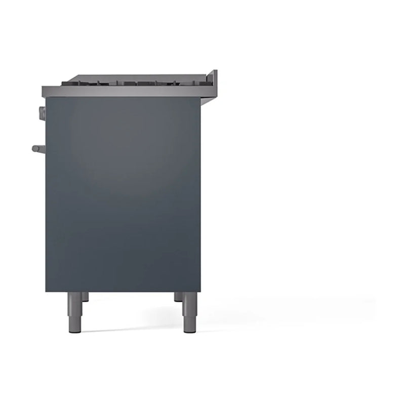ILVE Professional Plus II 40" Dual Fuel Freestanding Range in Blue Grey with Stainless Steel Trim, UPD40FQMPBG