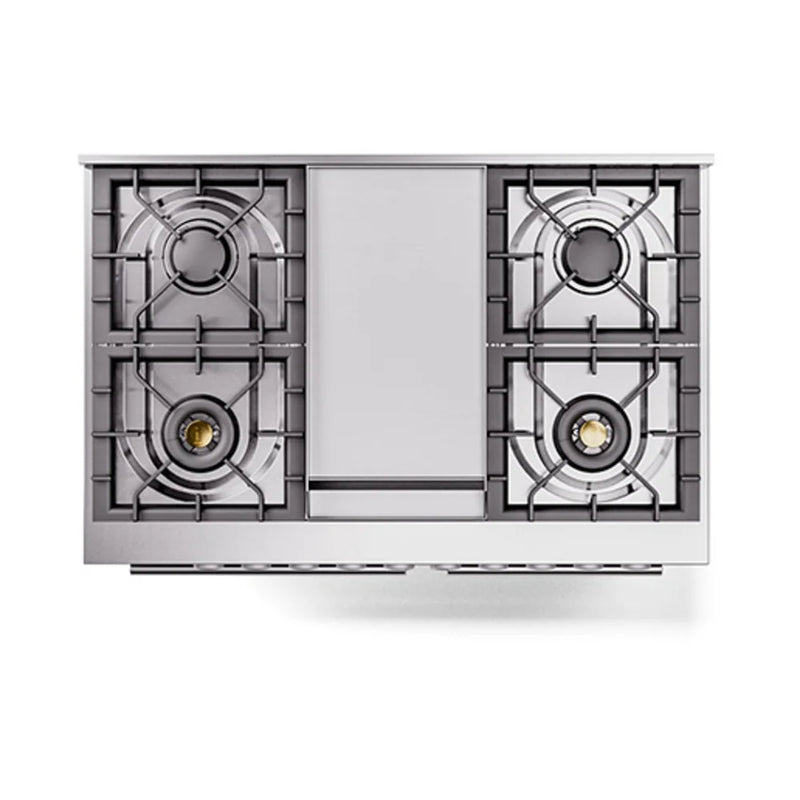 ILVE Professional Plus II 40" Dual Fuel Freestanding Range in Graphite Matte with Stainless Steel Trim, UPD40FQMPMG