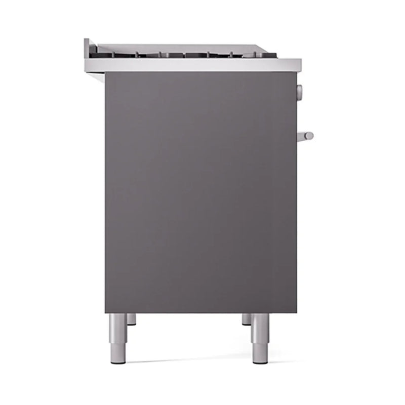 ILVE Professional Plus II 40" Dual Fuel Freestanding Range in Graphite Matte with Stainless Steel Trim, UPD40FQMPMG