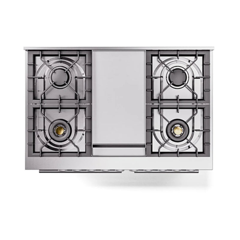 ILVE Professional Plus II 40" Dual Fuel Freestanding Range in Stainless Steel with Stainless Steel Trim, UPD40FQMPSSLP