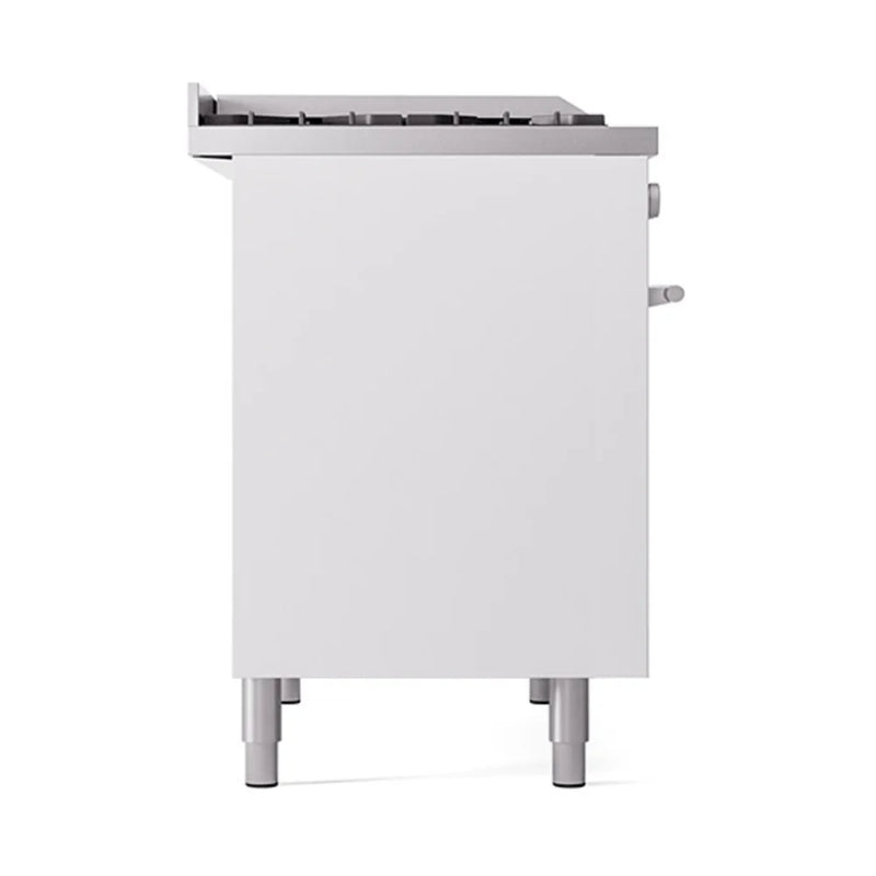ILVE Professional Plus II 40" Dual Fuel Freestanding Range in White with Stainless Steel Trim, UPD40FQMPWHLP