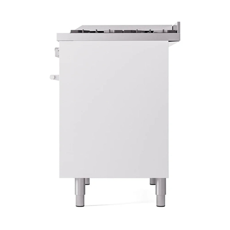 ILVE Professional Plus II 40" Dual Fuel Freestanding Range in White with Stainless Steel Trim, UPD40FQMPWH
