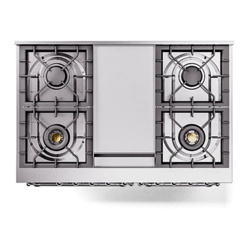 ILVE Nostalgie II 40" Dual Fuel Freestanding Range in Burgundy with Chrome Trim, UPD40FQNMPBUC