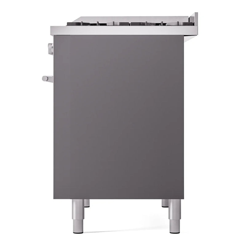 ILVE Professional Plus II 40" Dual Fuel Freestanding Range in Graphite Matte with Satin Trim, UPD40FWMPMGLP