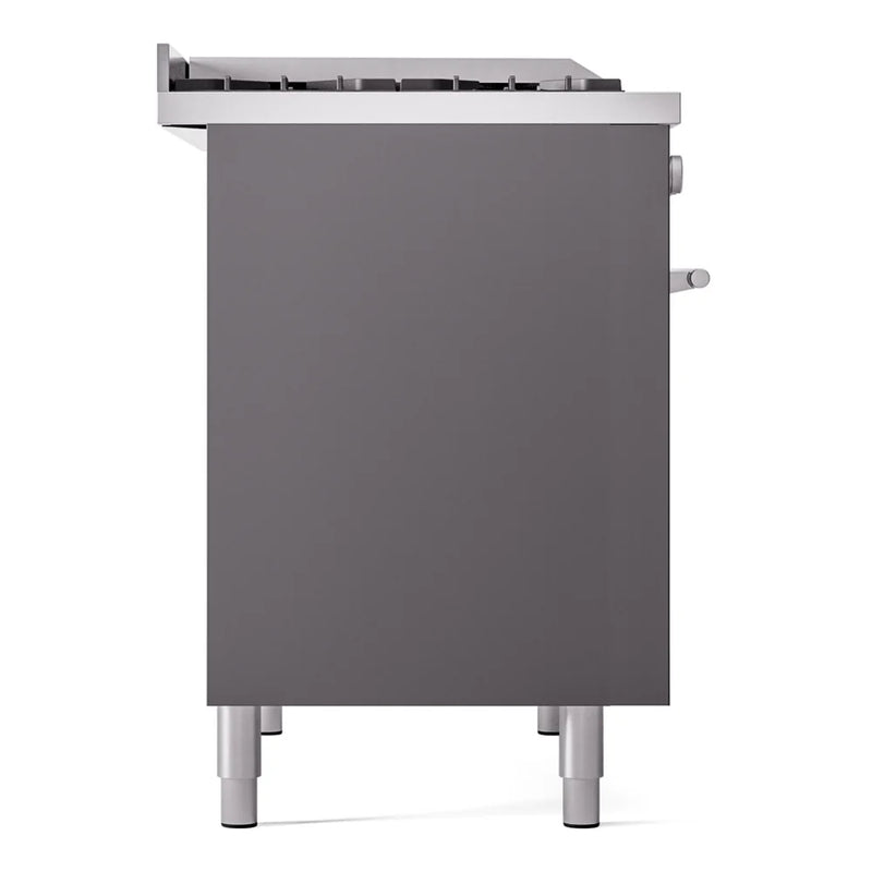 ILVE Professional Plus II 40" Dual Fuel Freestanding Range in Graphite Matte with Satin Trim, UPD40FWMPMG