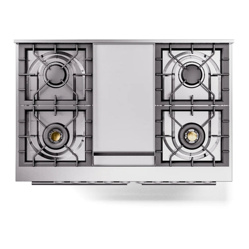 ILVE Professional Plus II 40" Dual Fuel Freestanding Range in Stainless Steel with Satin Trim, UPD40FWMPSSLP