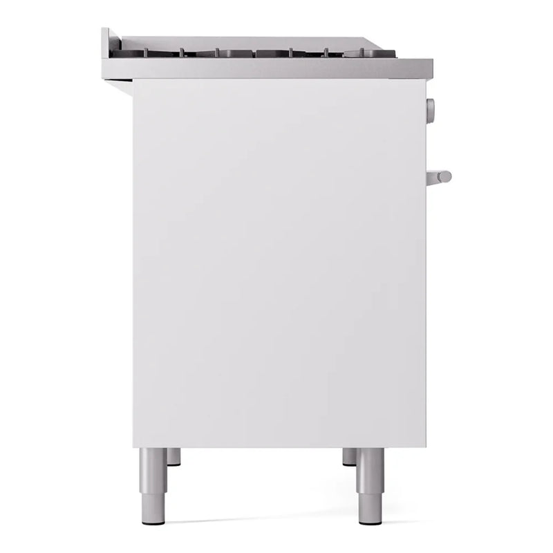 ILVE Professional Plus II 40" Dual Fuel Freestanding Range in White with Satin Trim, UPD40FWMPWH