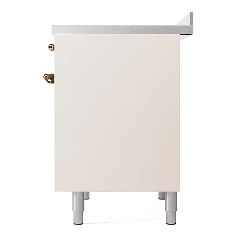 ILVE Nostalgie II 40" Induction Freestanding Range in Antique White with Burnished Trim, UPDI406NMPAWB