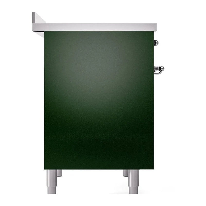 ILVE Nostalgie II 40" Induction Freestanding Range in Emerald Green with Chrome Trim, UPDI406NMPEGC