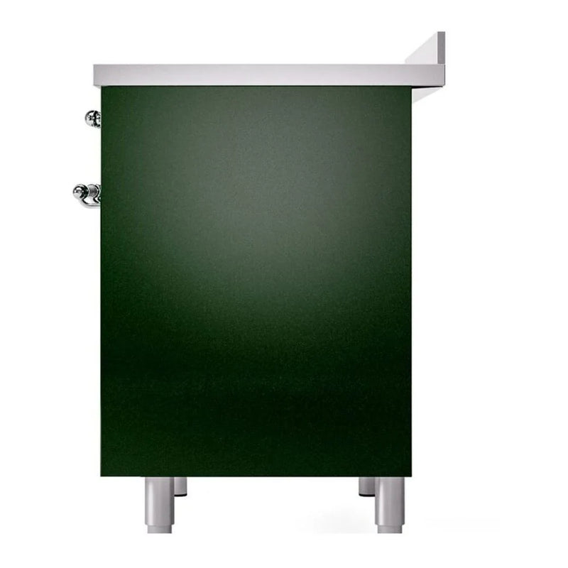 ILVE Nostalgie II 40" Induction Freestanding Range in Emerald Green with Chrome Trim, UPDI406NMPEGC