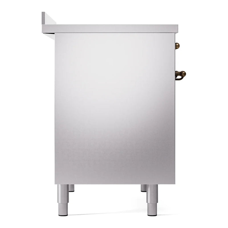 ILVE Nostalgie II 40" Induction Freestanding Range in Stainless Steel with Burnished Trim, UPDI406NMPSSB