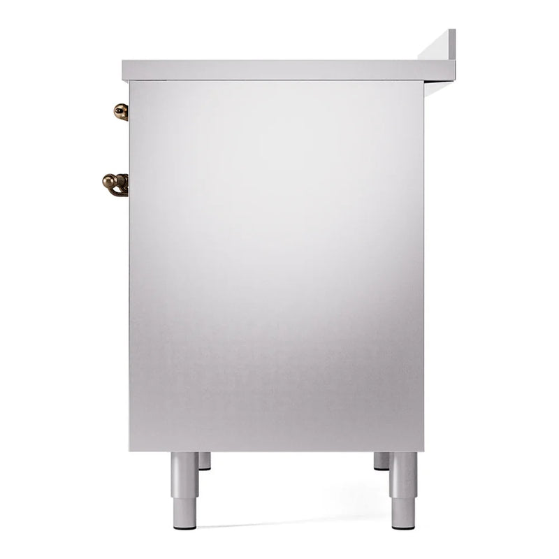 ILVE Nostalgie II 40" Induction Freestanding Range in Stainless Steel with Burnished Trim, UPDI406NMPSSB