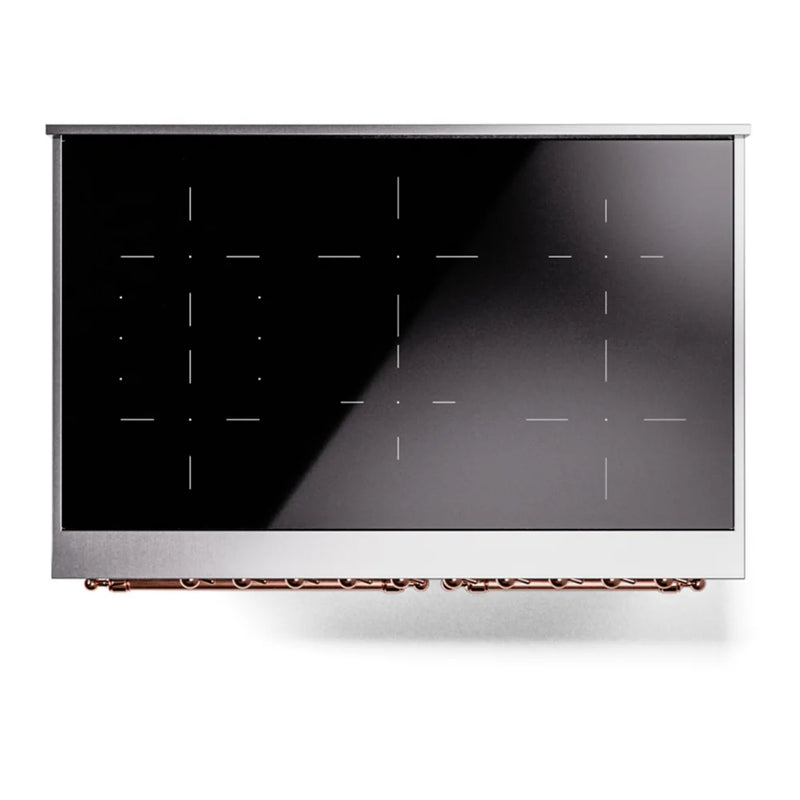 ILVE Nostalgie II 40" Induction Freestanding Range in Stainless Steel with Copper Trim, UPDI406NMPSSP