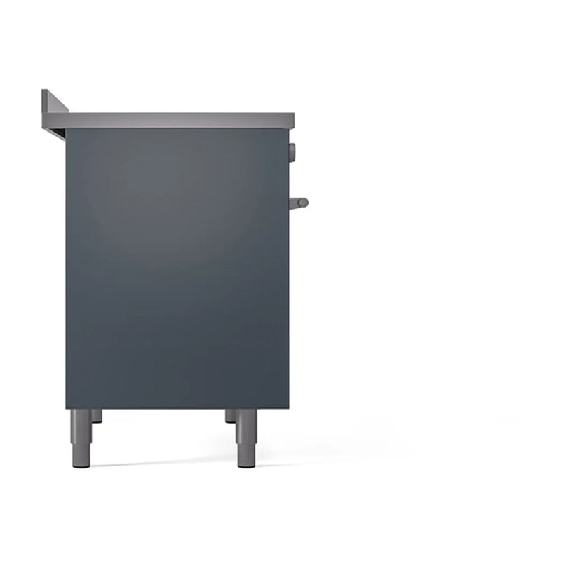ILVE Professional Plus II 40" Induction Freestanding Range in Blue Grey with Stainless Steel Trim, UPDI406QMPBG