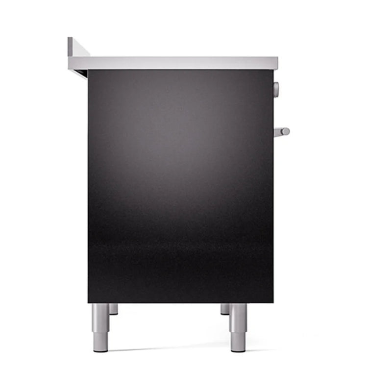 ILVE Professional Plus II 40" Induction Freestanding Range in Glossy Black with Stainless Steel Trim, UPDI406QMPBK