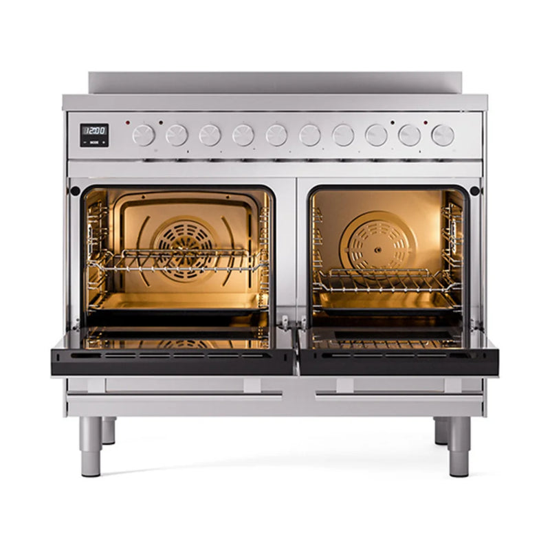 ILVE Professional Plus II 40" Induction Freestanding Range in Stainless Steel with Stainless Steel Trim, UPDI406QMPSS
