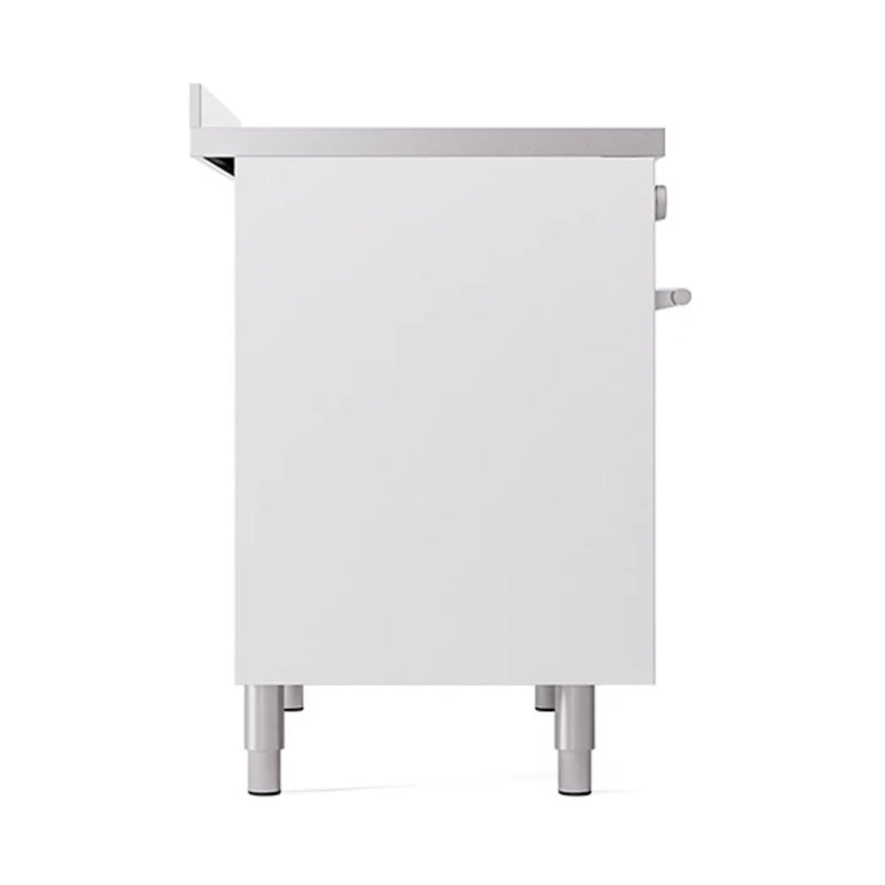 ILVE Professional Plus II 40" Induction Freestanding Range in White with Stainless Steel Trim, UPDI406QMPWH