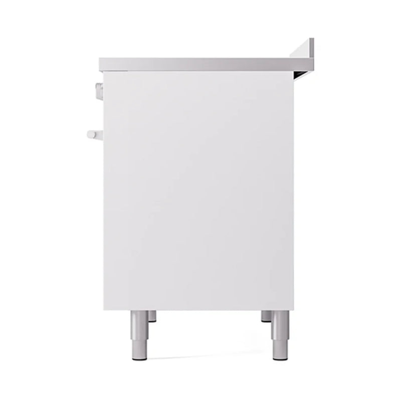 ILVE Professional Plus II 40" Induction Freestanding Range in White with Stainless Steel Trim, UPDI406QMPWH