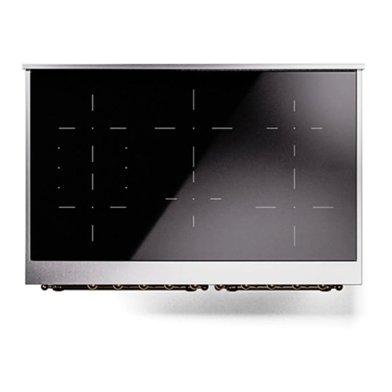 ILVE Nostalgie II 40" Induction Freestanding Range in Midnight Blue with Burnished Trim, UPDI406QNMPMBB